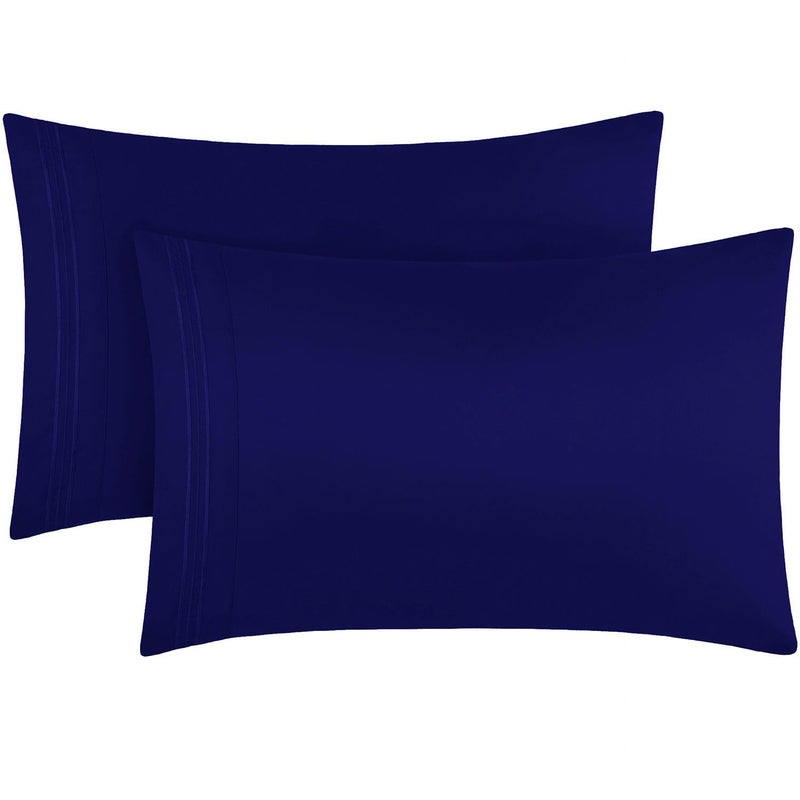 Mellanni Pillow Cases - Luxury, Extra Soft, Cooling Pillow Covers - 2 PC Iconic Collection Pillowcases - Envelope Closure (Standard/Queen 20" x 30", Royal Blue) - Image 1